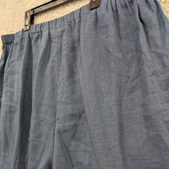 Valerie Stevens Linen Pants Women's 1X Blue Elastic Waist Lightweight Casual - Picture 12 of 12